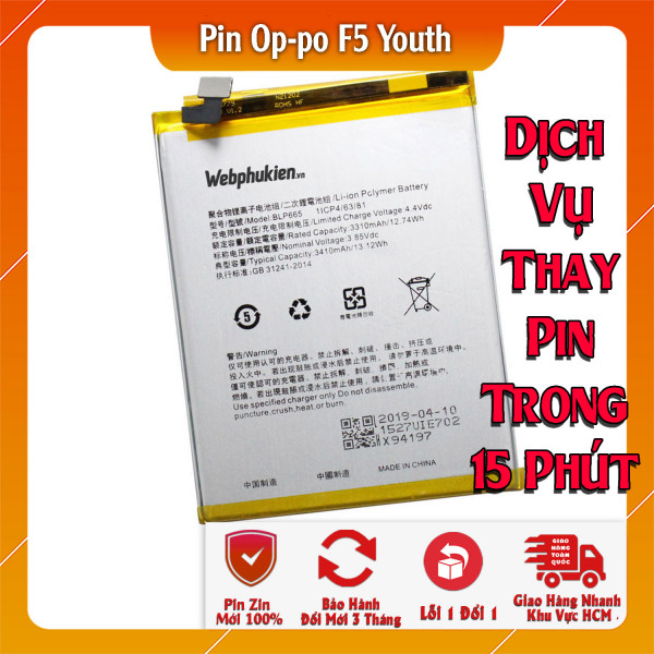 Pin Webphukien cho Oppo F5 Youth, F7 Youth Việt Nam BLP665 - 3410mAh 